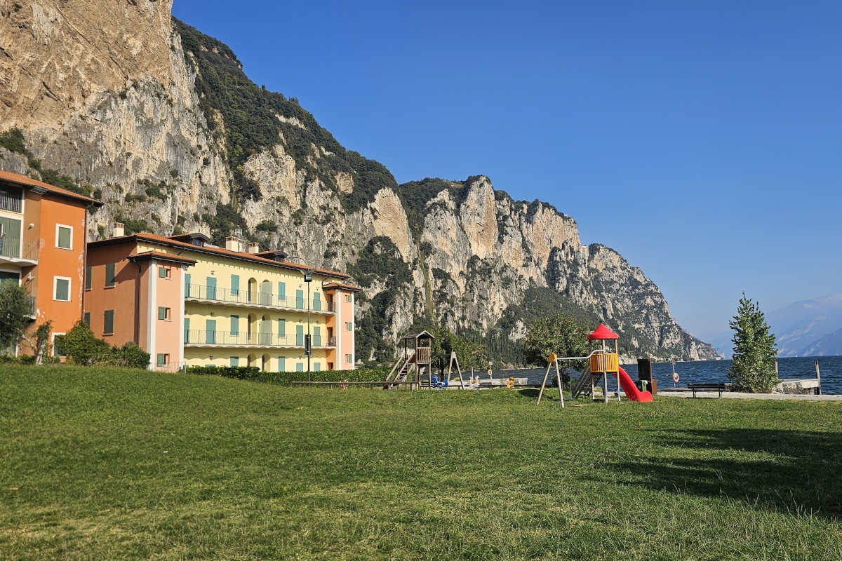 Playground and mountains above Campione del Garda